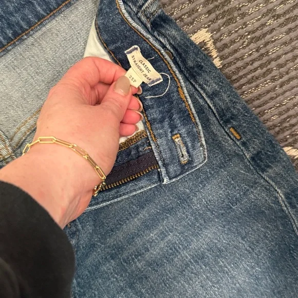 Madewell Classic Straight Jeans High Rise Mid Wash Petite - Picture 5 of 7